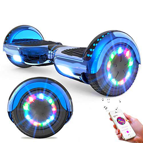 GeekMe Hoverboards Scooter eléctrico de 6.5" Dual Motors 2 Ruedas de Equilibrio automático Scooter Board con Luces LED Bluetooth Modelo