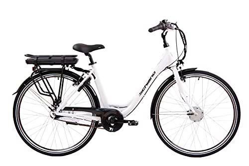 F.lli Schiano E- Moon Bicicleta eléctrica, Unisex-Adult, Blanco, L
