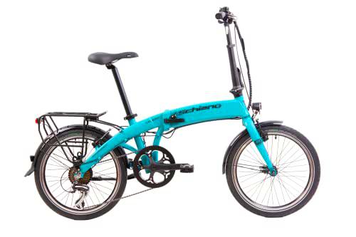 F.lli Schiano Galaxy Bicicleta eléctrica Plegable, Unisex-Adult, Azul, XS