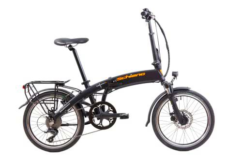 F.lli Schiano Galaxy Bicicleta eléctrica Plegable, Unisex-Adult, Negra, XS