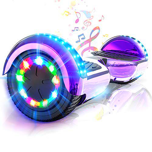 COLORWAY Hoverboard Patinete Eléctrico Auto Equilibrio Hover Scooter Board 6.5 Pulgadas con Fuerte Dual Motor y LED E-Skateboard … (Violeta)