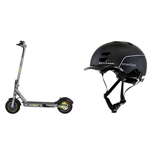 SmartGyro Ziro 2 Silver - Patinete Eléctrico + SmartGyro Casco Inteligente Smart Helmet Negro L