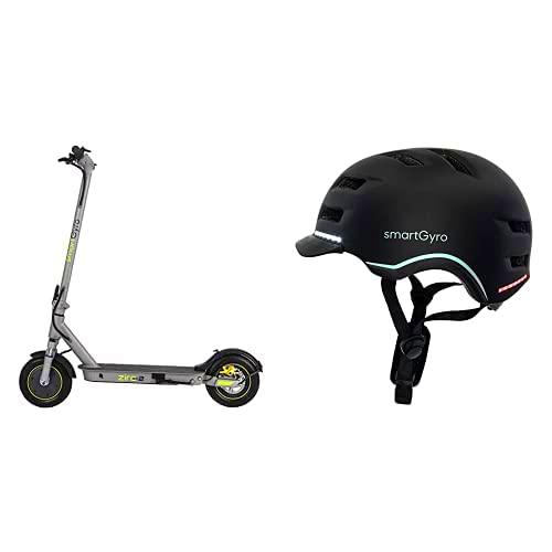 SmartGyro Ziro 2 Silver - Patinete Eléctrico + SmartGyro Casco Inteligente Smart Helmet Pro Negro M