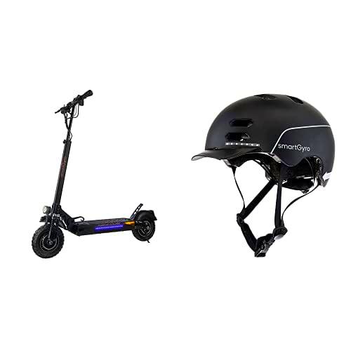 SmartGyro Crossover Dual Pro - Patinete Eléctrico + SmartGyro Casco Inteligente Smart Helmet Negro L