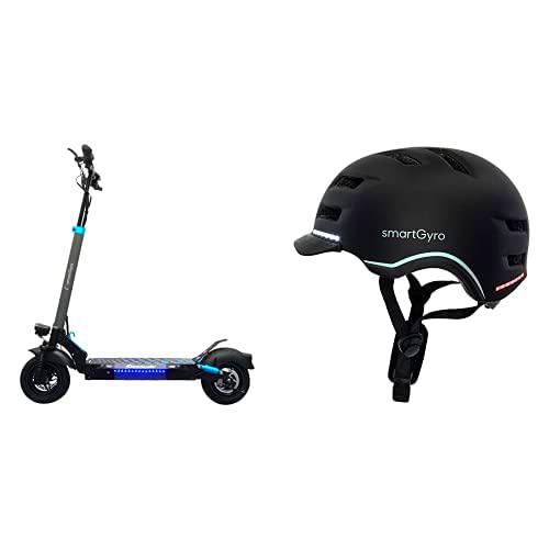 SmartGyro Speedway - Patinete Eléctrico + SmartGyro Casco Inteligente Smart Helmet Pro Negro M