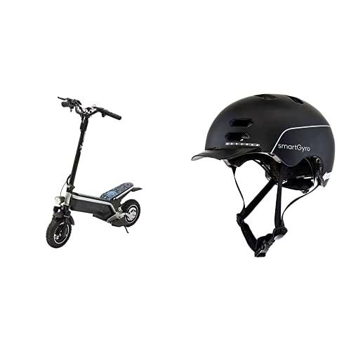 SmartGyro e-Xplorer - Patinete Eléctrico + SmartGyro Casco Inteligente Smart Helmet Negro M