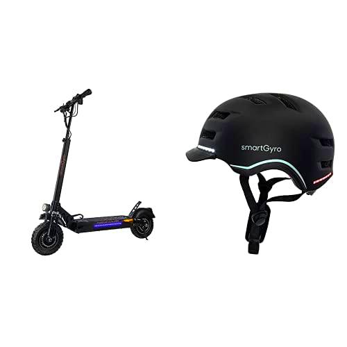 SmartGyro Crossover Dual Pro - Patinete Eléctrico + SmartGyro Casco Inteligente Smart Helmet Pro Negro M