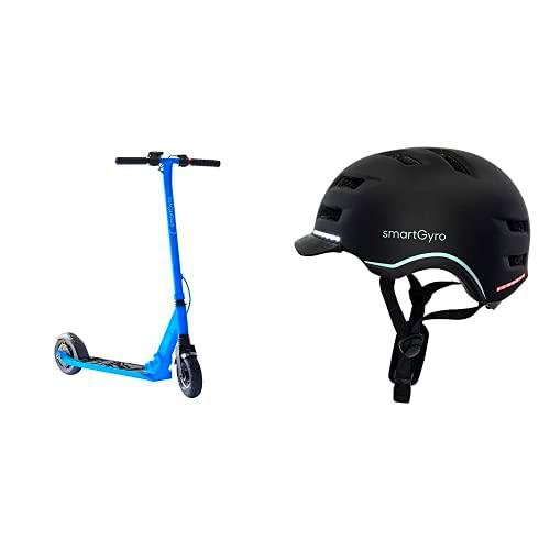 SmartGyro Xtreme XD Blue - Patinete Eléctrico + SmartGyro Casco Inteligente Smart Helmet Pro Negro L