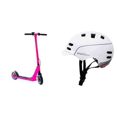 SmartGyro Xtreme XD Pink - Patinete Eléctrico + SmartGyro Casco Inteligente Smart Helmet Blanco M