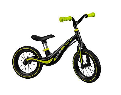 HUDORA Impulsor para niños de magnesio, Color Negro y Verde | a Partir de 3 años | 12 Pulgadas con neumáticos de Aire | para niños y niñas