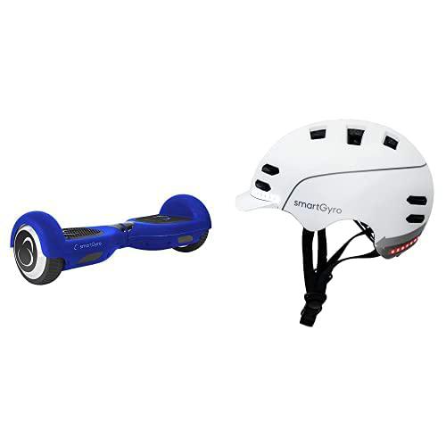 SmartGyro X2 UL Blue - Patinete Eléctrico Hoverboard + SmartGyro Casco Inteligente Smart Helmet Blanco L