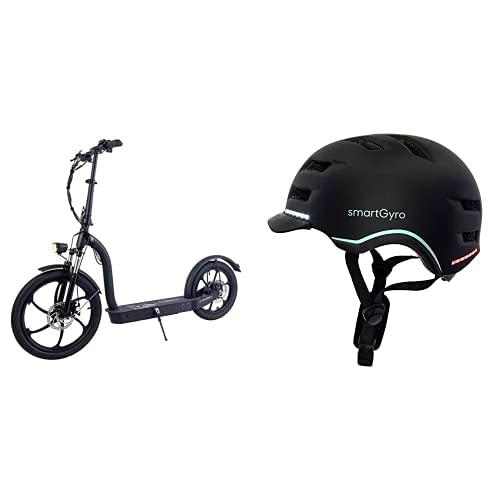 SmartGyro Lobo - Patinete Eléctrico + SmartGyro Casco Inteligente Smart Helmet Pro Negro M