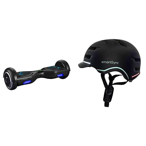 SmartGyro X2 UL Black - Patinete Eléctrico Hoverboard + SmartGyro Casco Inteligente Smart Helmet PRO Negro L