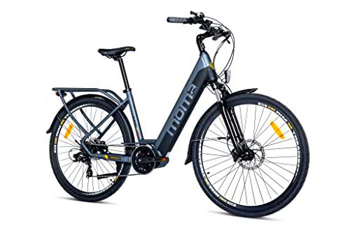 Moma Bikes Bicicleta Electrica, Urbana E-CITY-28"PRO Central Motor, Aluminio