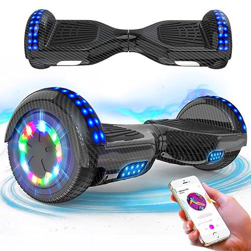 RCB Hoverboard 6.5" Overboard Hover Borad con LED Luces/Bluetooth Regalo para Adultos y Niños Monopatín Hoverboards