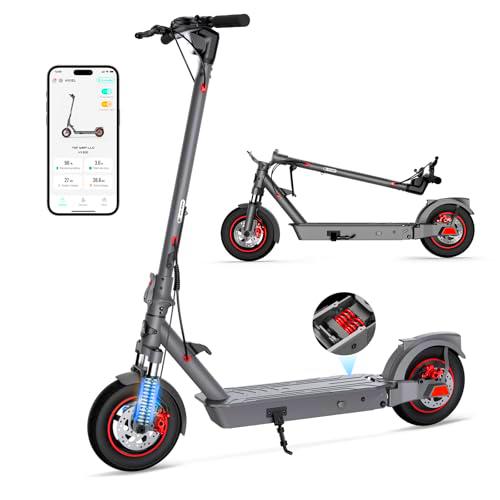 Patinete eléctrico de 10 Pulgadas para Adultos, con Doble suspensión y aplicación