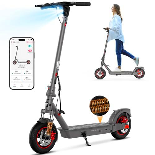 SISIGAD Patinete eléctrico de 10 Pulgadas para Adultos con Doble suspensión y aplicación