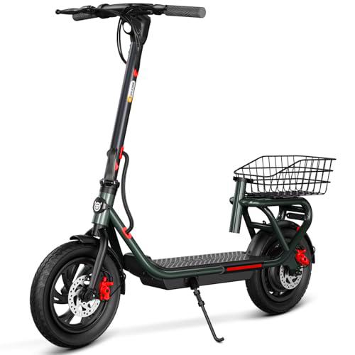 SISIGAD Scooter eléctrico 12 Pulgadas Pasos eléctricos Adultos Plegable E Scooter con App y Cesta Desmontable