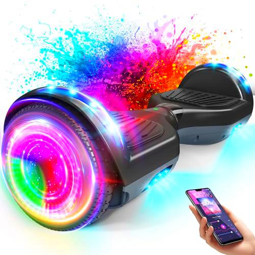 Hoverboard avec roues et phare LED de 6,5 Pouce, Bluetooth