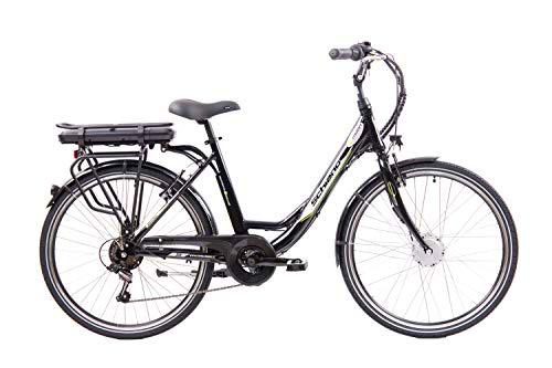F.lli Schiano E- Moon Bicicleta eléctrica, Adultos Unisex, Negra, 26&quot;