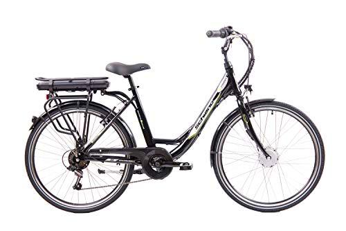 F.lli Schiano E- Moon Bicicleta eléctrica, Adultos Unisex, Negra, 26"