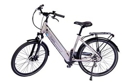 Aurotek Bicicleta Eléctrica de Paseo Silver, Adultos Unisex, Gris, 26"