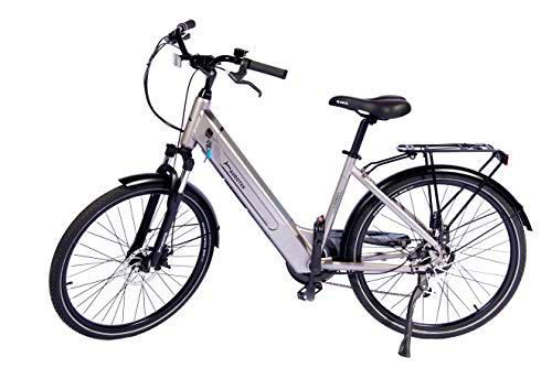 Aurotek Bicicleta Eléctrica de Paseo Silver, Adultos Unisex, Gris, 26&quot;