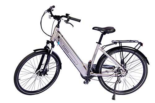 Aurotek Bicicleta Eléctrica de Paseo Silver, Adultos Unisex, Gris, 26"