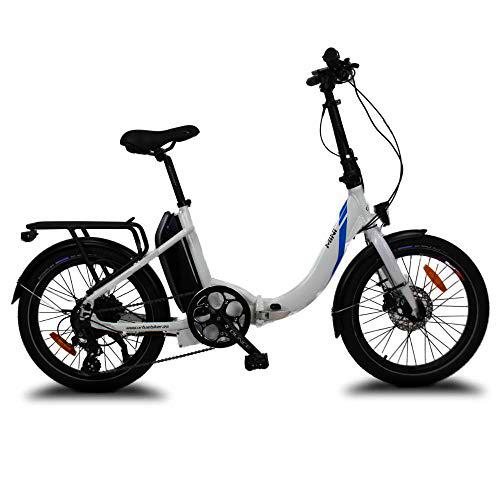 URBANBIKER Bicicleta eléctrica Plegable Mini, 36V y 14Ah (504Wh) con Cambio Shimano Altus y Frenos hidráulicos Shimano (Blanco)